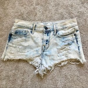 Abercrombie acid washed ripped festival shorts